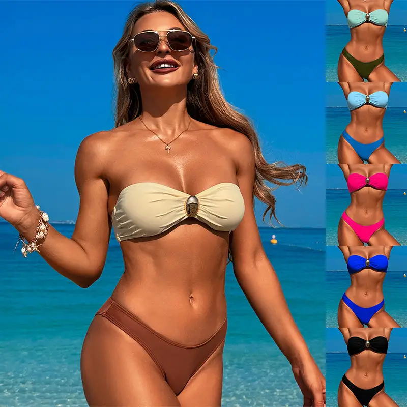 Bikini Three-piece Beach Pants Split Swimsuit For Women