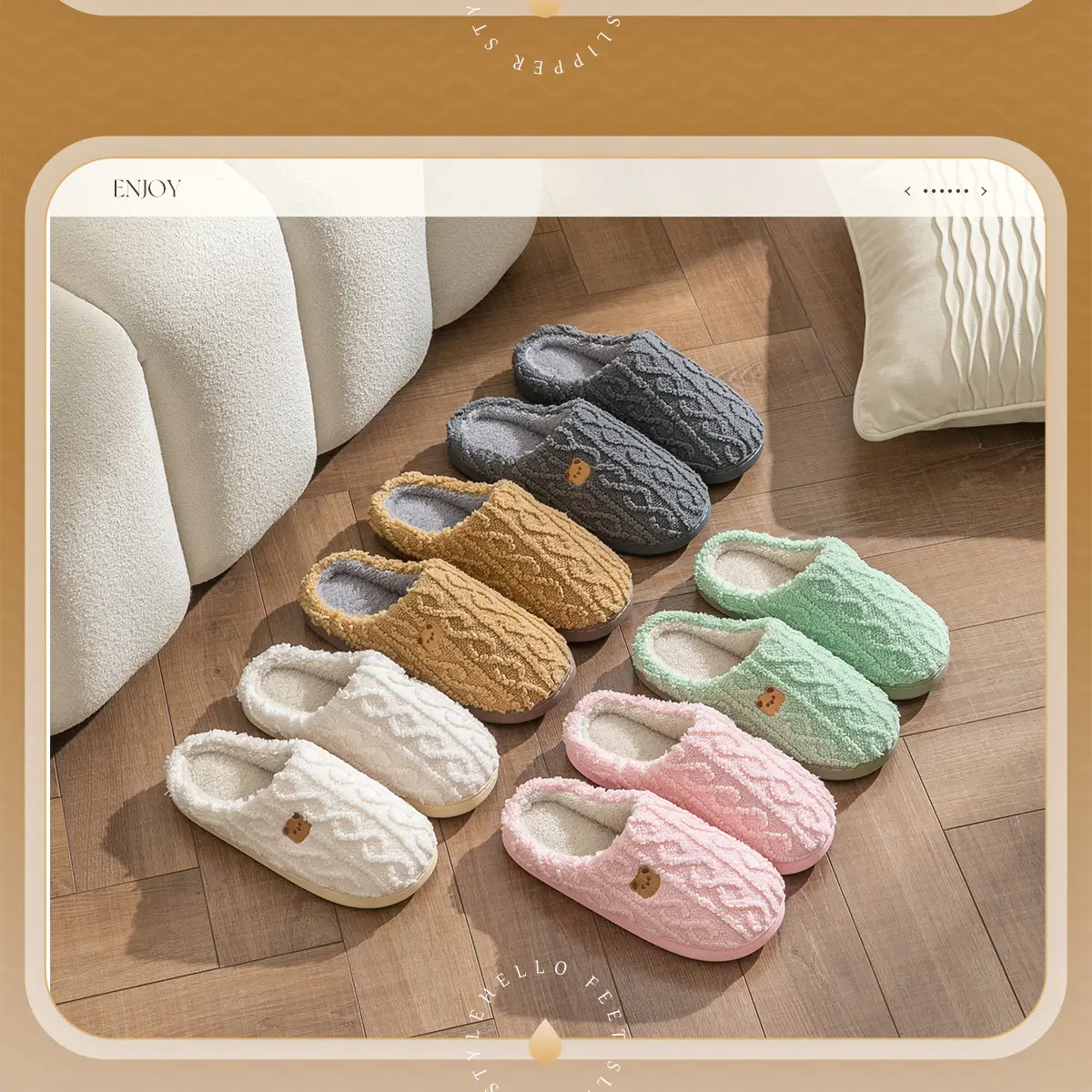 Women's Autumn And Winter Non-slip Soft Soled Cotton Slipper