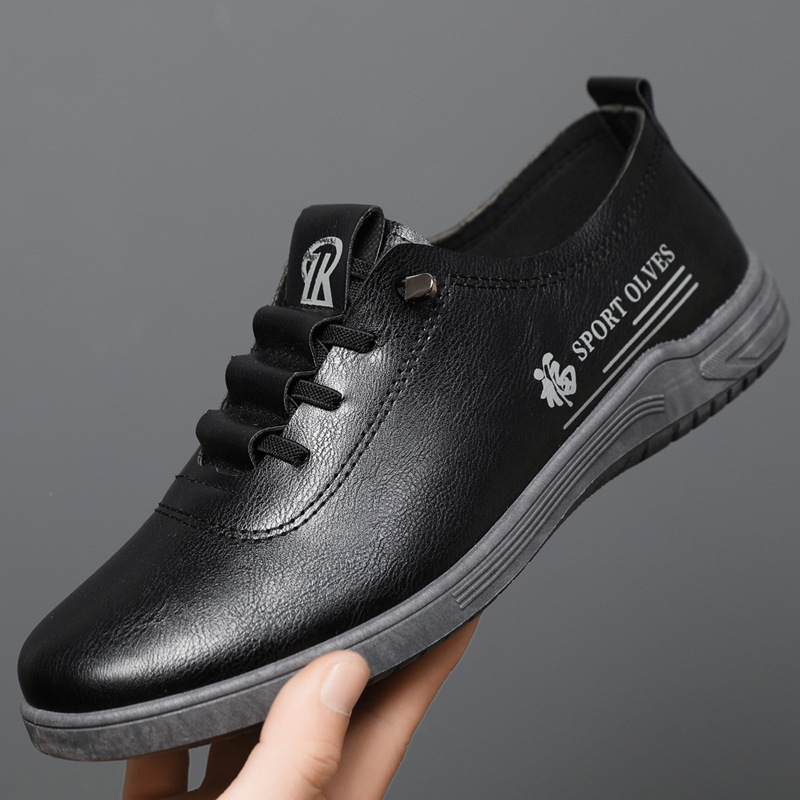 Men's Lace Up Casual Leather Shoes Fashion All-matching - Image 3