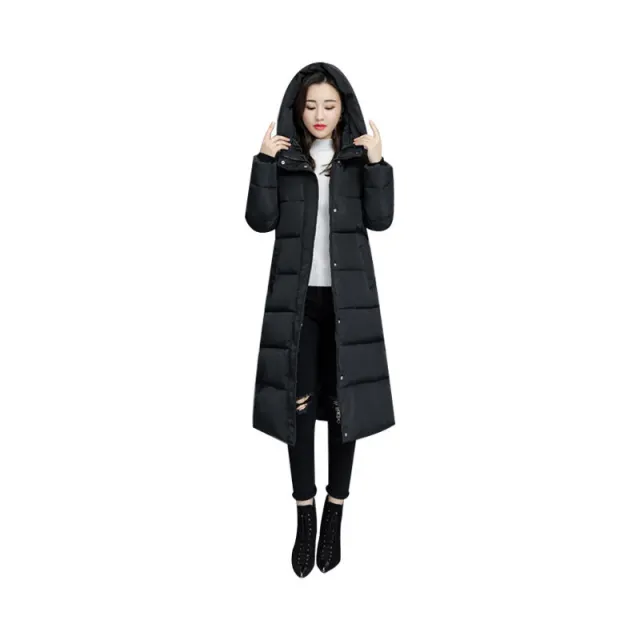 Women's Mid length Down Coat Plus Size Thickened Black - Shop at LoveMi
