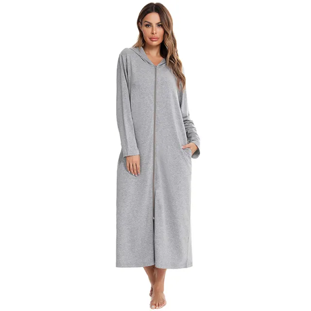 New Autumn And Winter Pajamas Women's Home Nightdress Gray - Shop at LoveMi