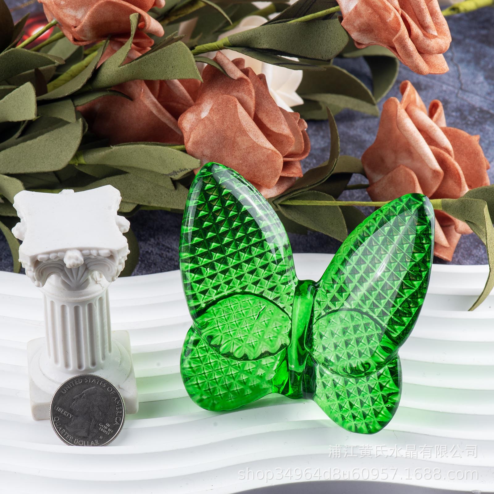 Crystal Diamond-decorated Butterfly Ornament For The Home