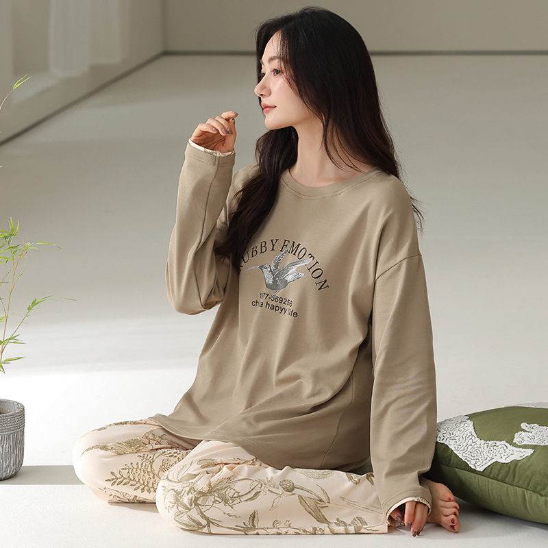 Women's Spring And Autumn Cotton Pajamas Suit Ec36008 - Shop at LoveMi
