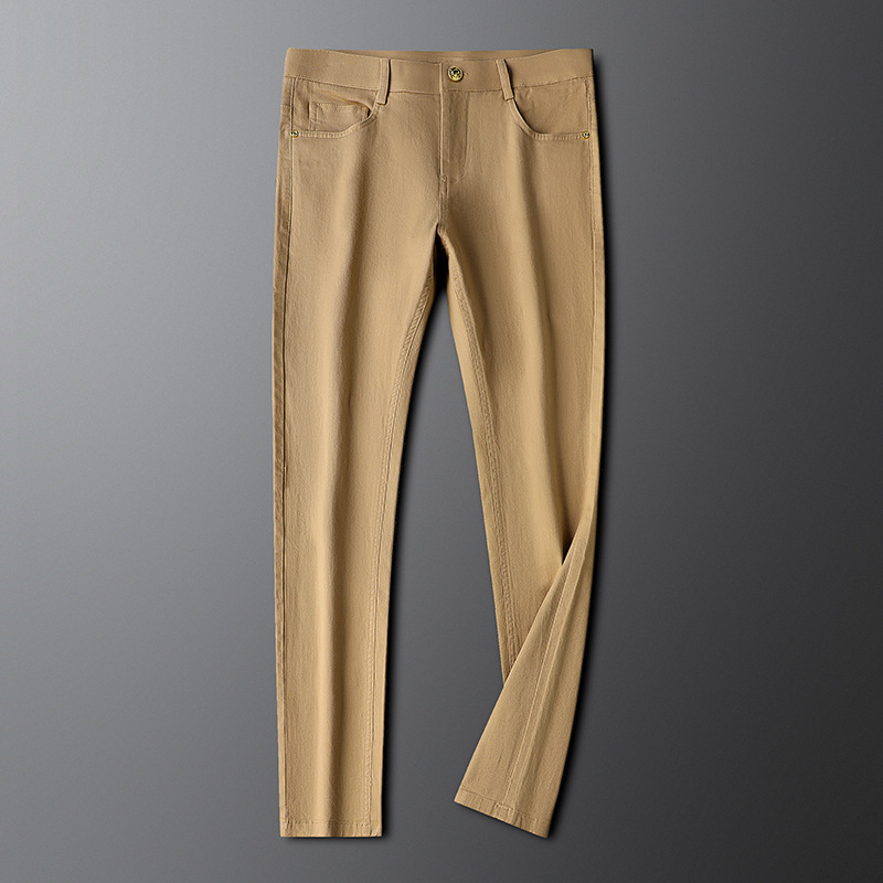 Light-luxury Slim-fit Straight-leg Cotton Breathable Mens Business Pants