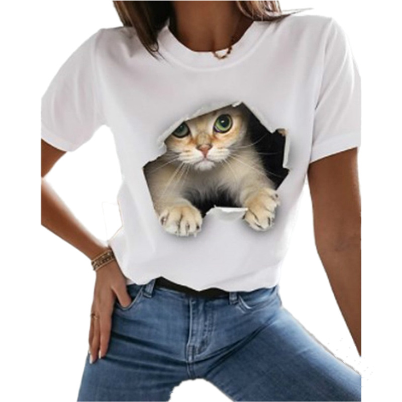 Top Cat T shirt Short Sleeve Casual Women's Round neck Cat Series9 Xs - Shop at LoveMi