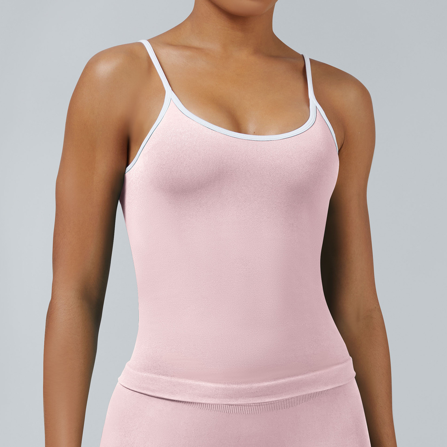 Women's Tight Contrast Color Sports Vest Backless Workout Clothes Pink - Shop at LoveMi