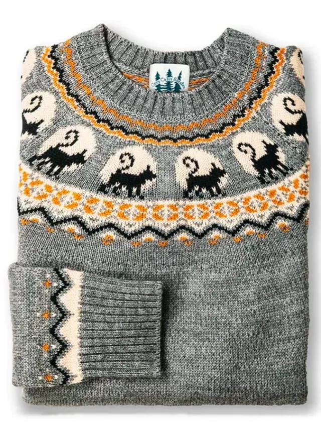 Women's Simple Loose Digital Printed Round Neck Sweater Yo909 As - Shop at LoveMi