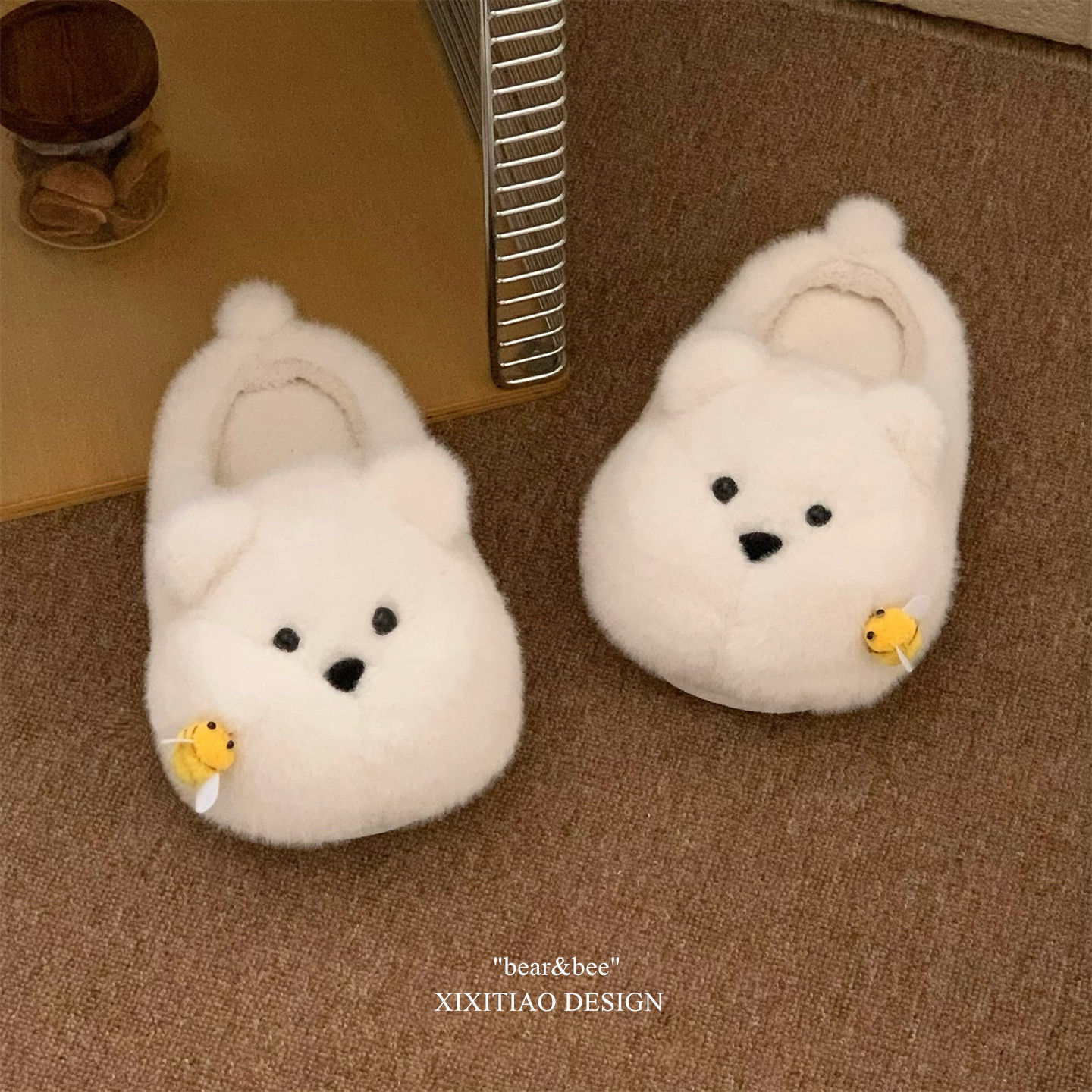 Cute And Fun Chubby Bear Slippers Stung By A Bee