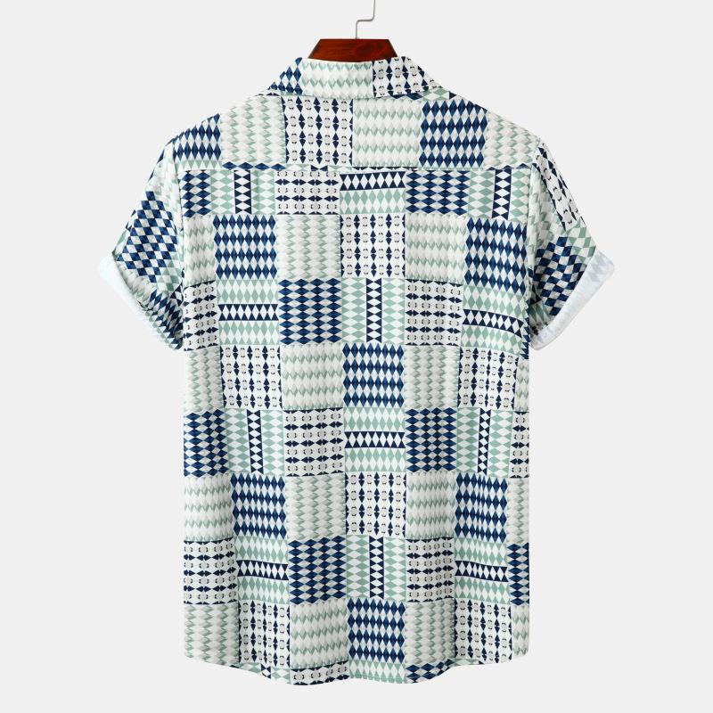 Title 4, Camisa masculina manga curta plus size com esta...