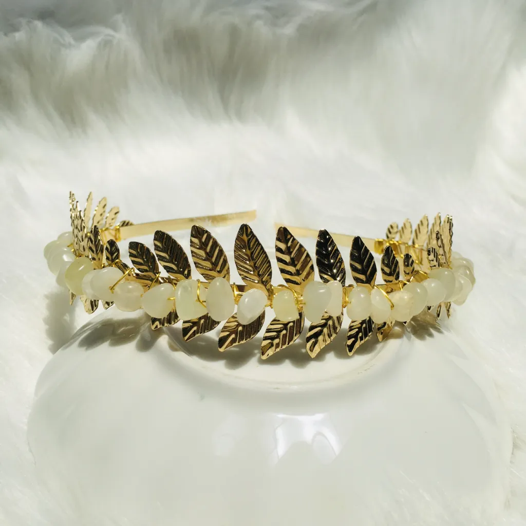 Natural Crystal Hairpin Creative Handmade DIY - Golden Xiuyan Jade