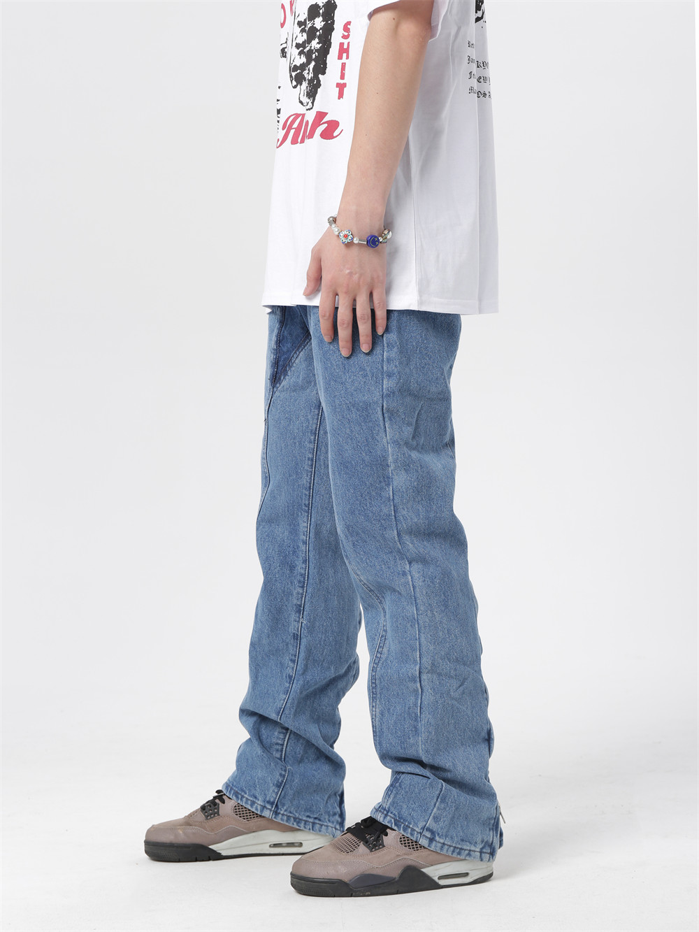 Title 4, Hip-hop pentagram jeans voor heren met zijrits,...