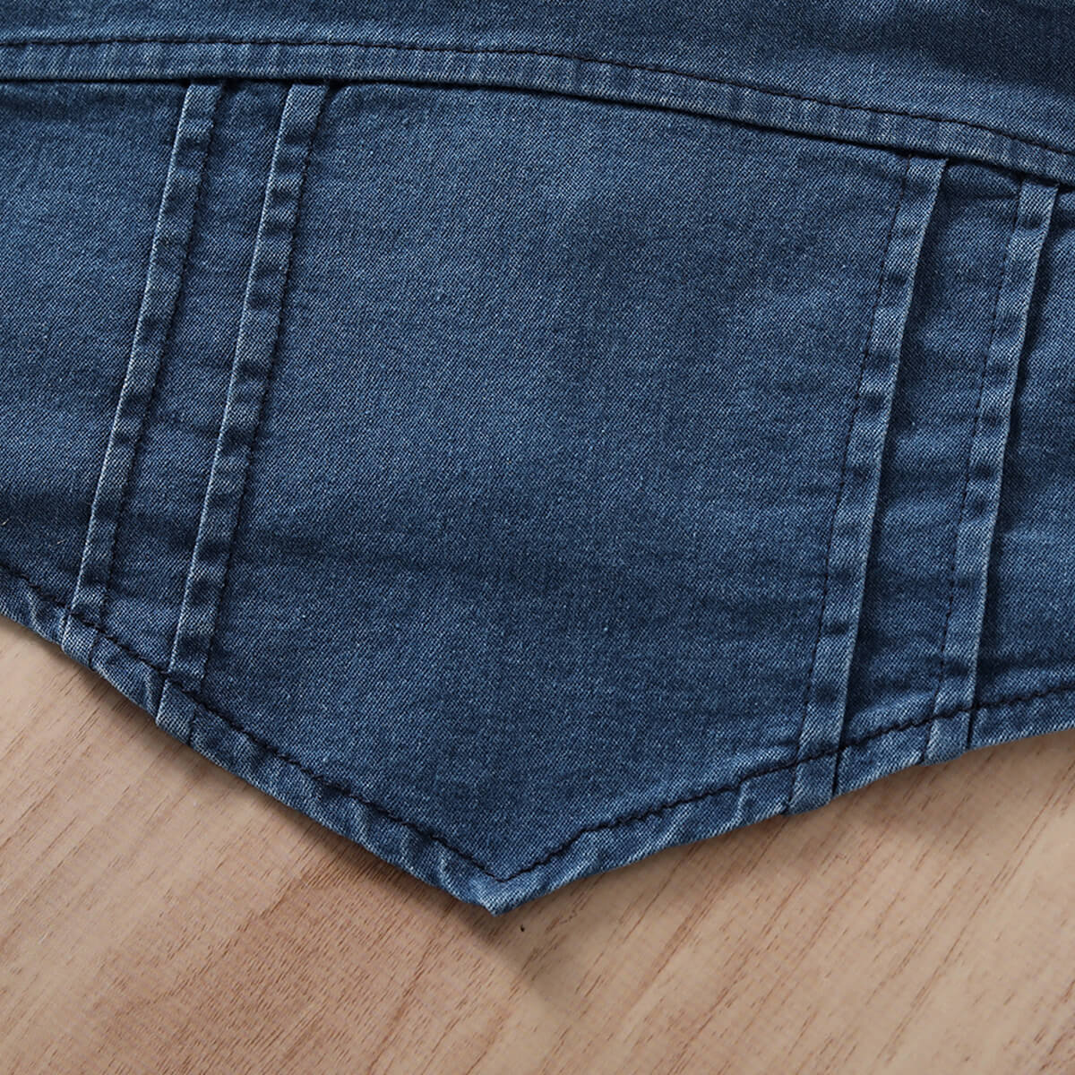 Girls' Popular Crop-top Spaghetti-strap Denim Top Denim Split Trousers Suit