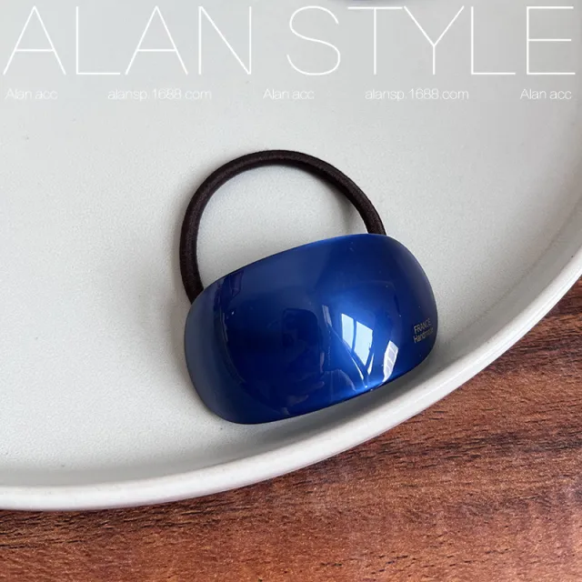 Oval Acetate Hair Band Ins Online Influencer Fashion Hair Rope Rubber Band Ponytail Bun Temperament Head Rope Top Cuft Blue - Shop at LoveMi