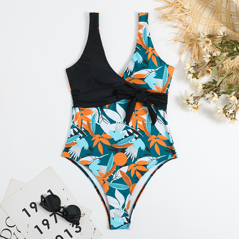 Women's High Waist Polyester Printed One-piece Bikini - Image 15