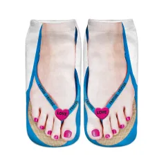Women's Fashion Personality Flip-flops Nail Printing Socks - Love - View 1