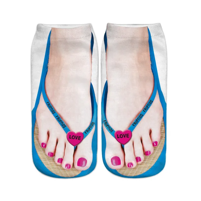 Women's Fashion Personality Flip flops Nail Printing Socks Love - Shop at LoveMi