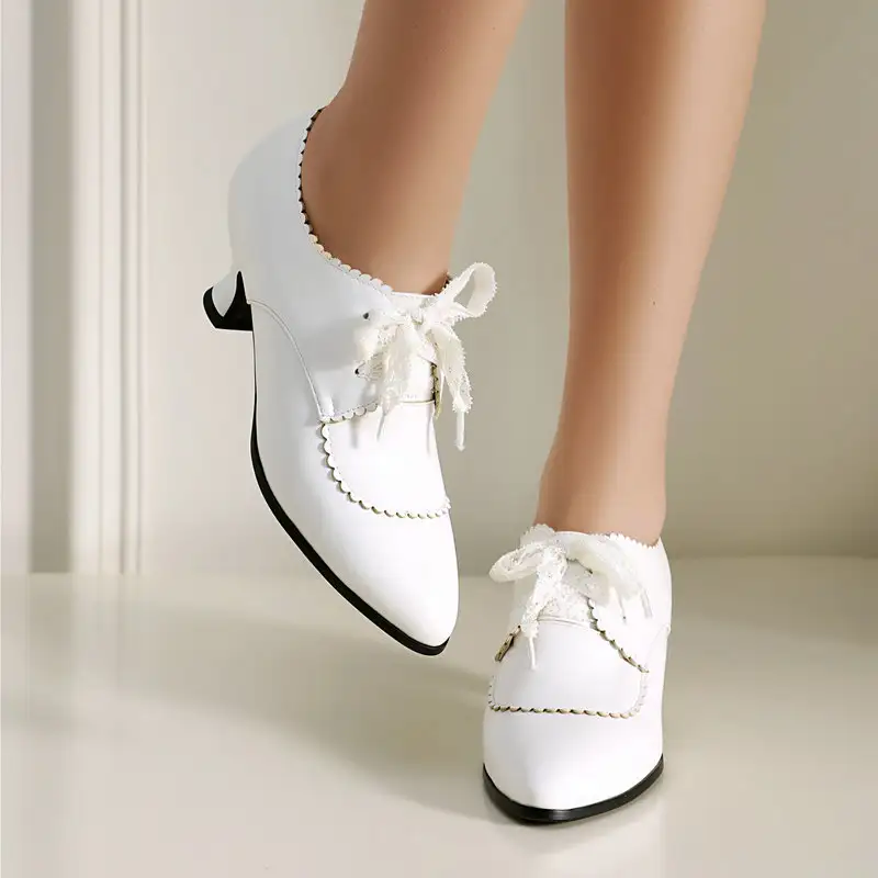 Pointed-toe Chunky-heel Womens Shoes