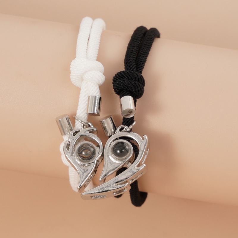 Heart-shaped Magnetic Buckle Bracelet Europe And America Creative Personality Alloy Couple