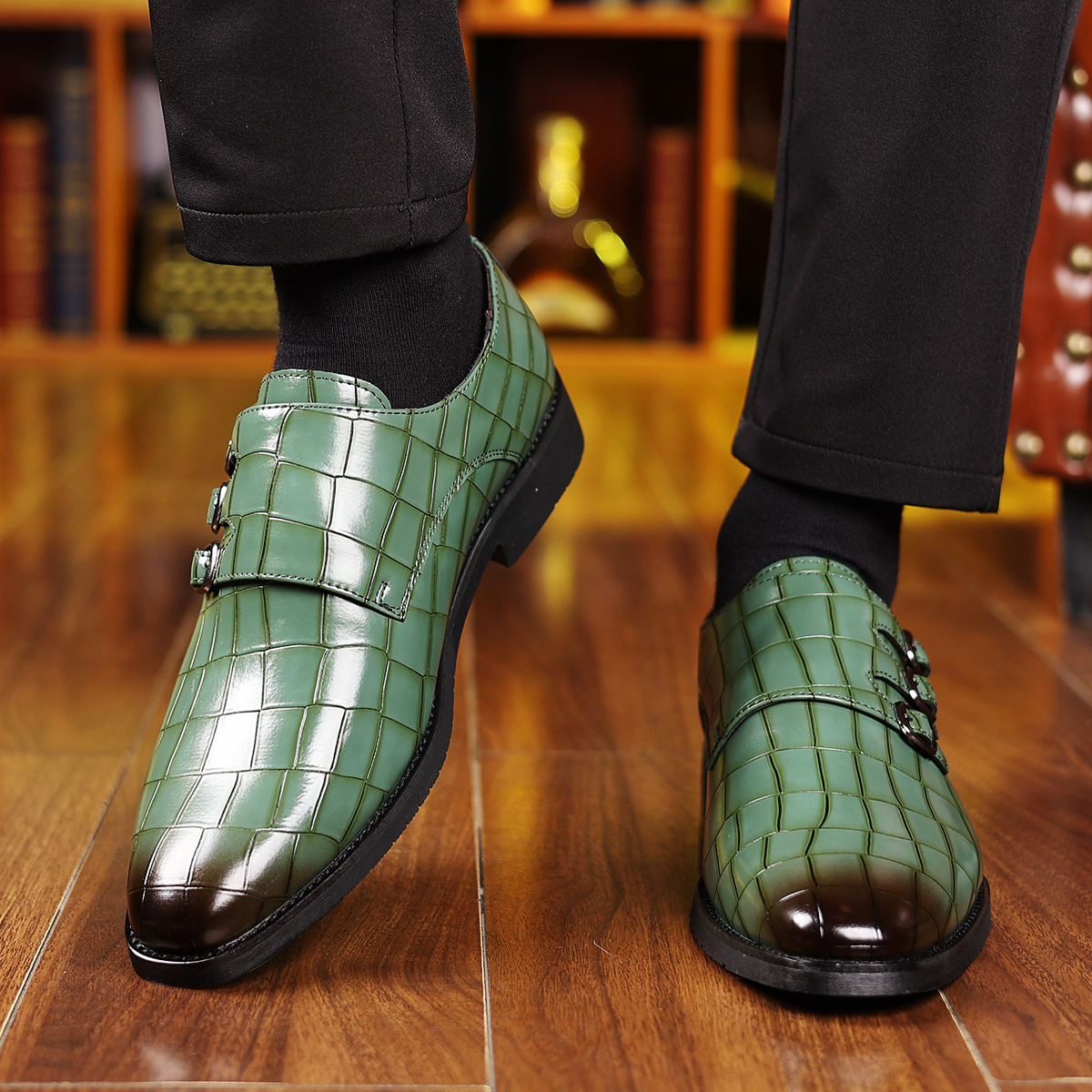 Men's Work Utility Footwear Casual Pointed-Toe Buckled Leather Shoes 2fb5575d 53e3 478e A708 8dc3bd15a85e