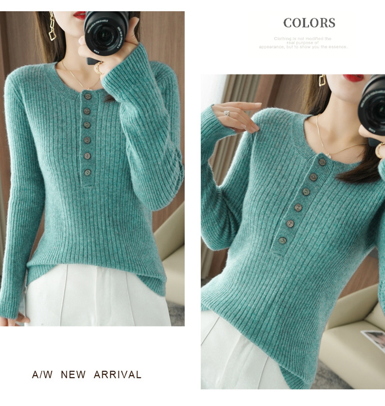 Title 13, New Cashmere Sweater Womens Round Neck Long Sl...