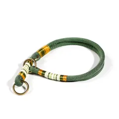 Dog Hand Holding Rope Anti Breaking Loose Collar - Collar Olive Green - View 1