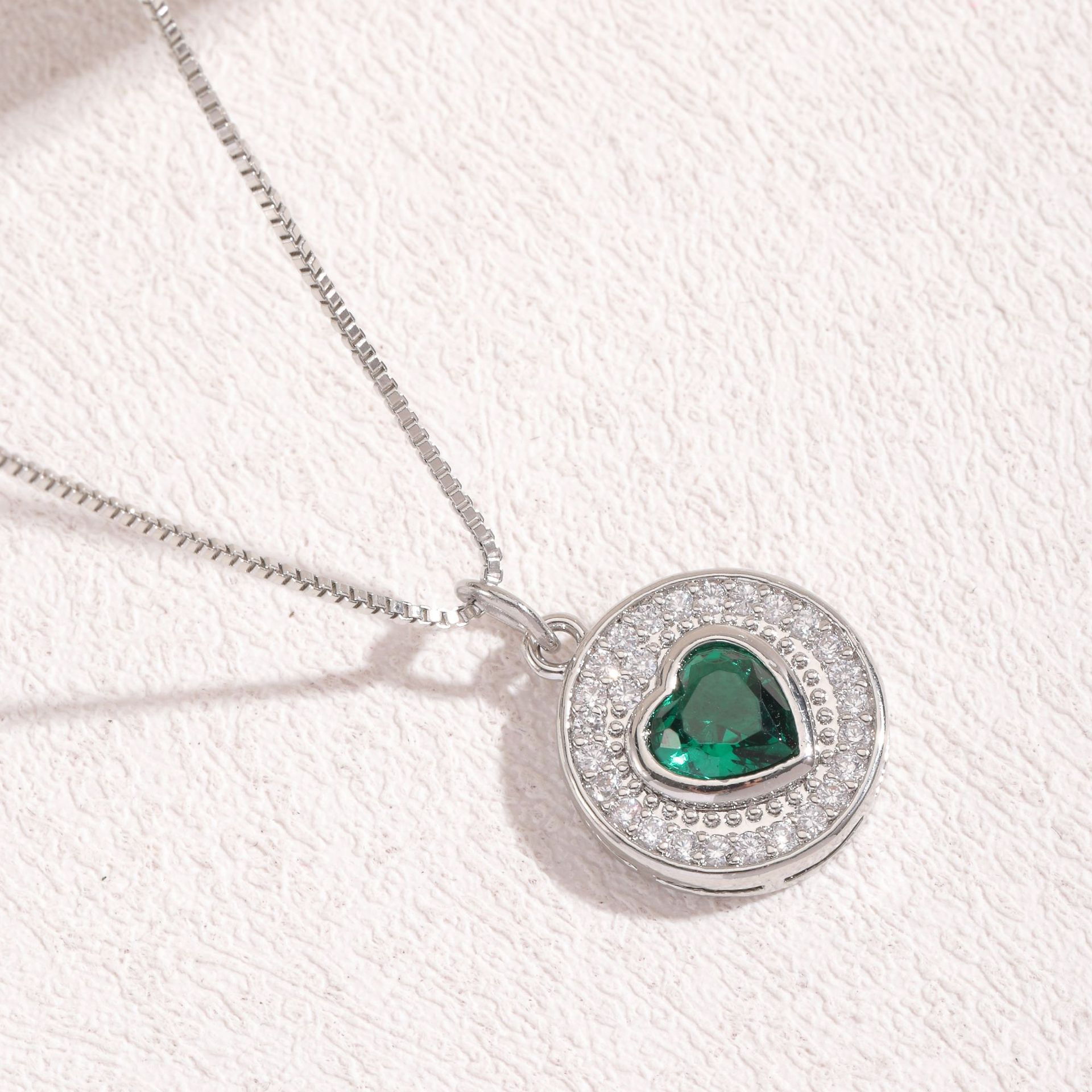 Square Zircon Pendant Necklace For Women