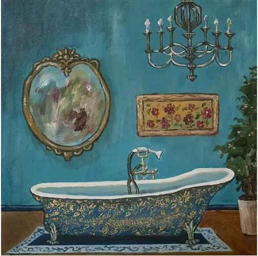 Modern Retro Bathroom Canvas Painting Mural Poster Wall – image 7