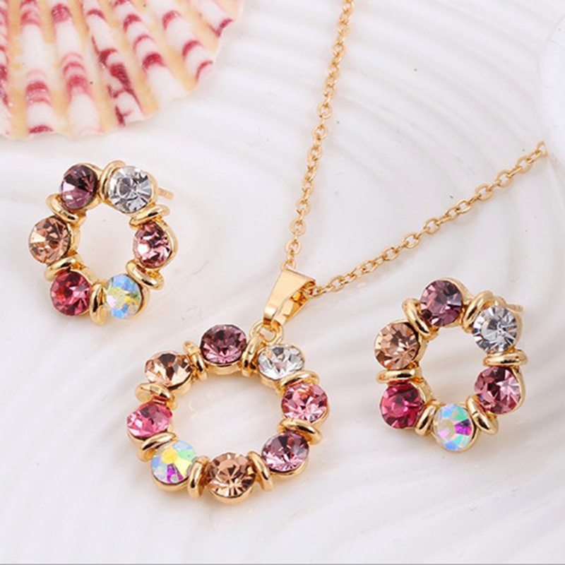 Colored Gems European And American Style Women's Jewelry Set