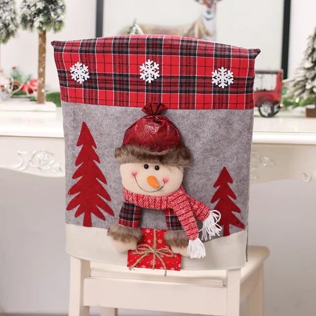 Decoration Three dimensional Cartoon Chair Cover Santa Snowman Snowman - Shop at LoveMi