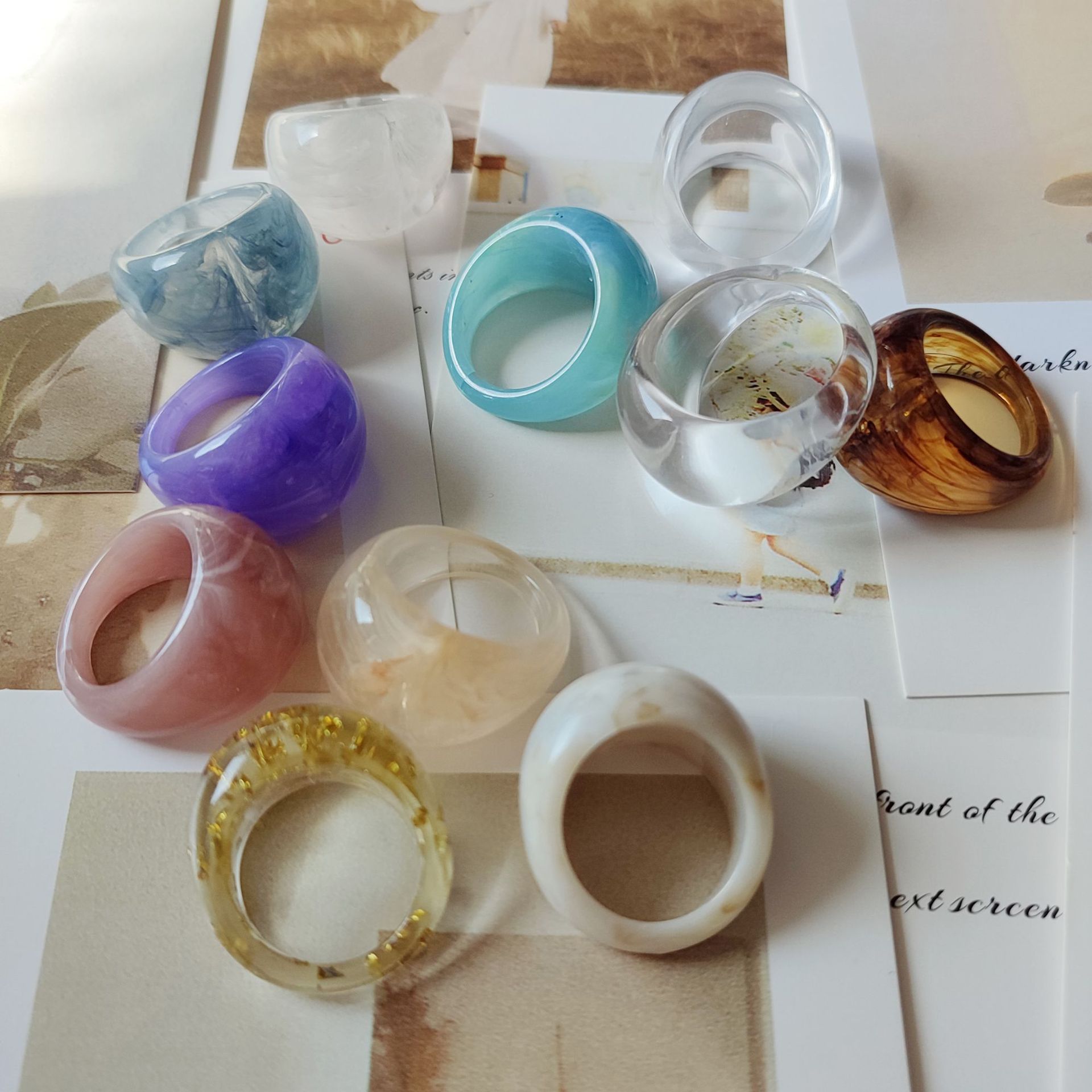 European And American Acrylic-based Resin Ring For Women