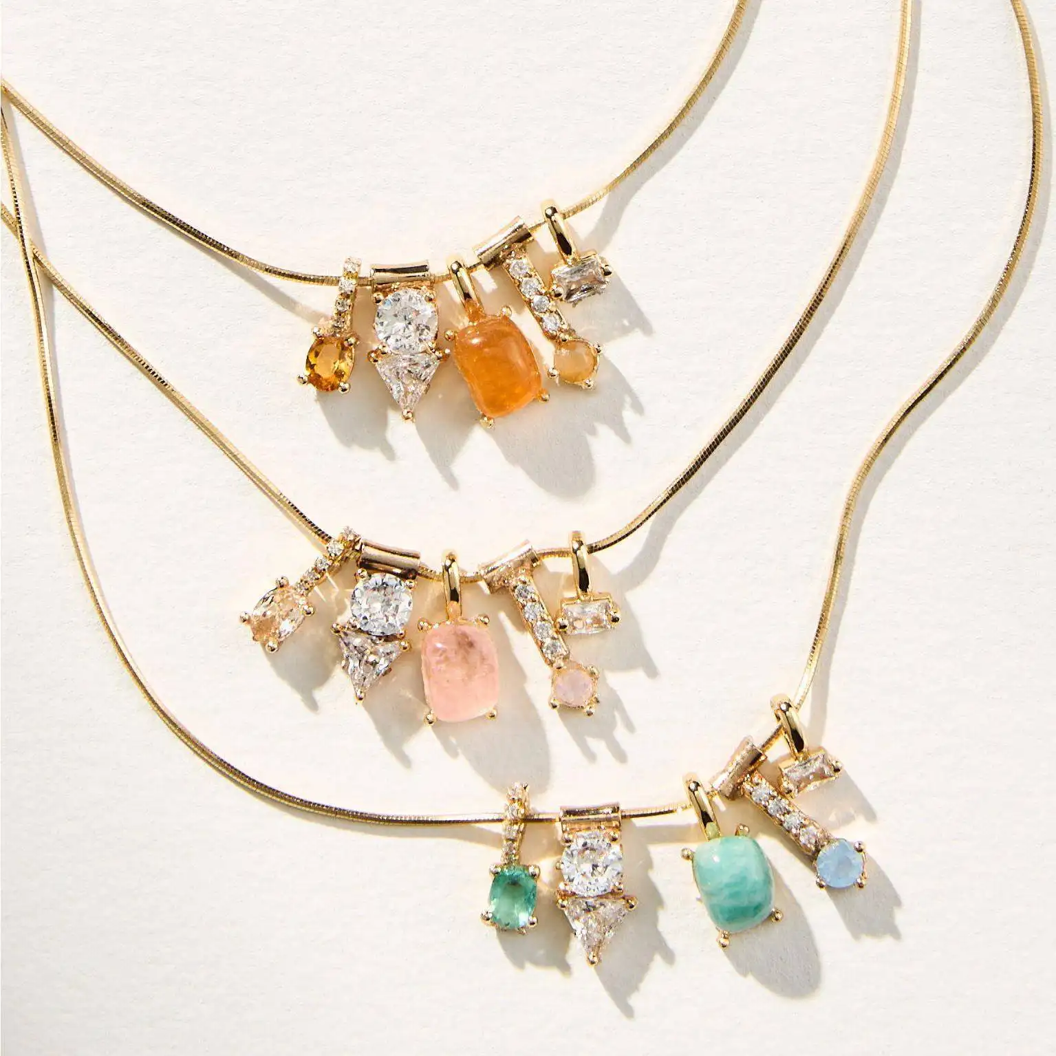 DIY Zircon Pendant Copper Plated