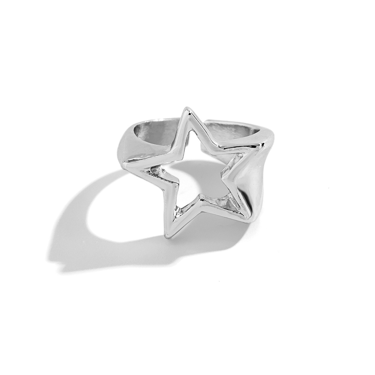 Simple Sweet Cool Titanium Steel XINGX Geometric Metal Ring