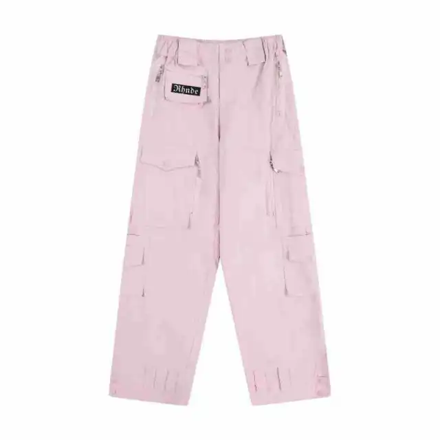 Fashion Brand Pocket Decoration Straight All matching Casual Pants Dopamine Wear Pink - Shop at LoveMi