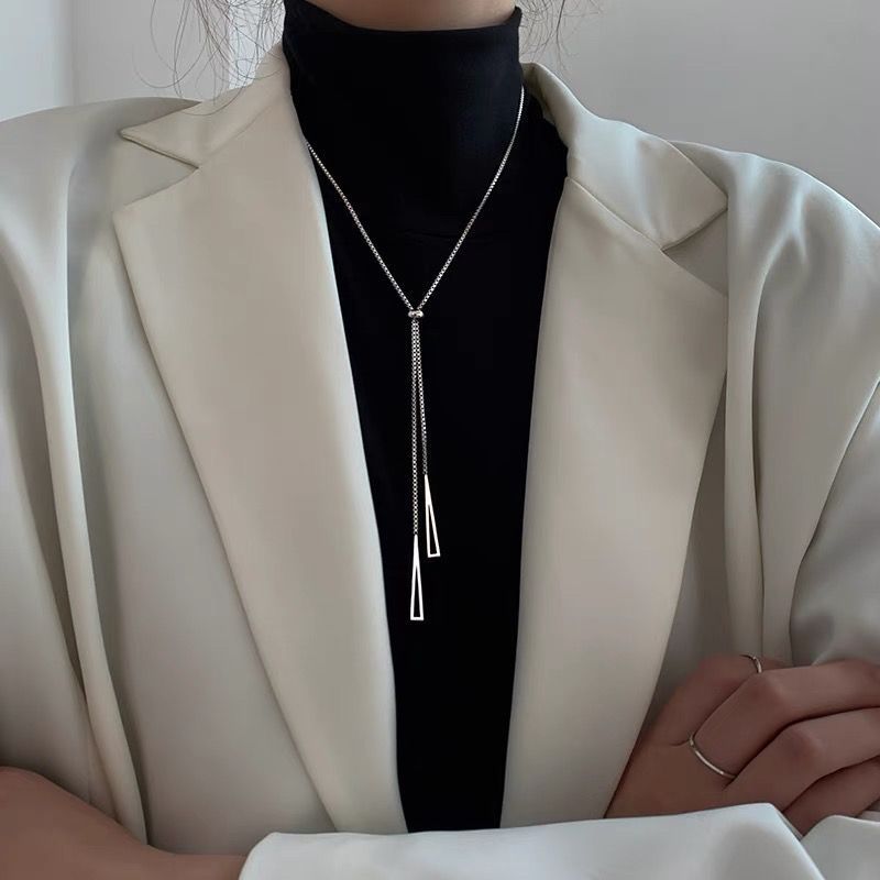 Accessories Simple Long Triangle Sweater Chain