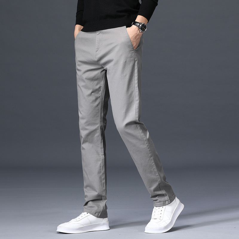 Men's Elastic Loose Straight-leg Youth Business Trousers