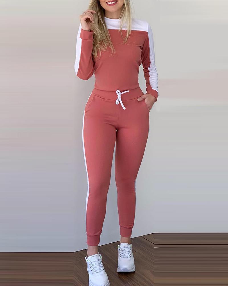 Color Matching Casual Suit Women Wine Red - Shop at LoveMi