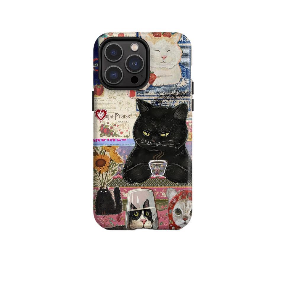 Double-layer Protective Film Cute Cat Phone Case