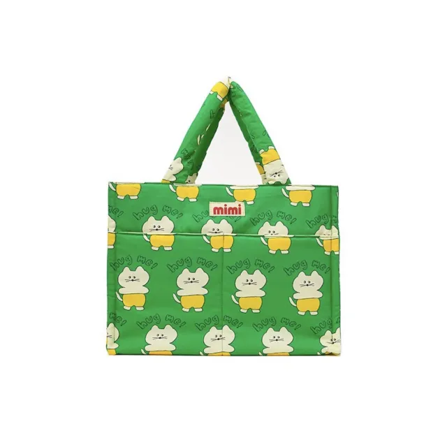 Pet Storage Outing Cartoon Printing Handbag Green Kitten Large - Shop at LoveMi