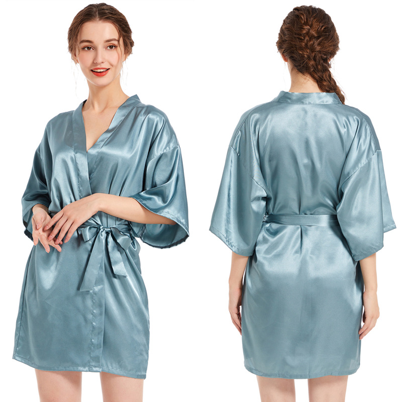 Summer Thin Short Cardigan Gown