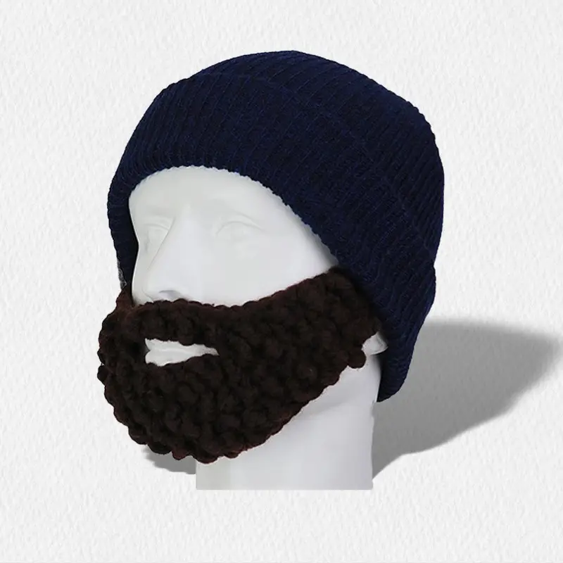 Men's Knitted Wool Creative Beard Mask Hat