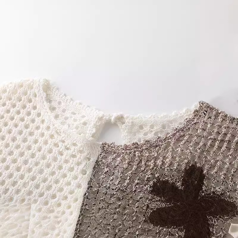 Summer Texture Stitching Knitted T-shirt