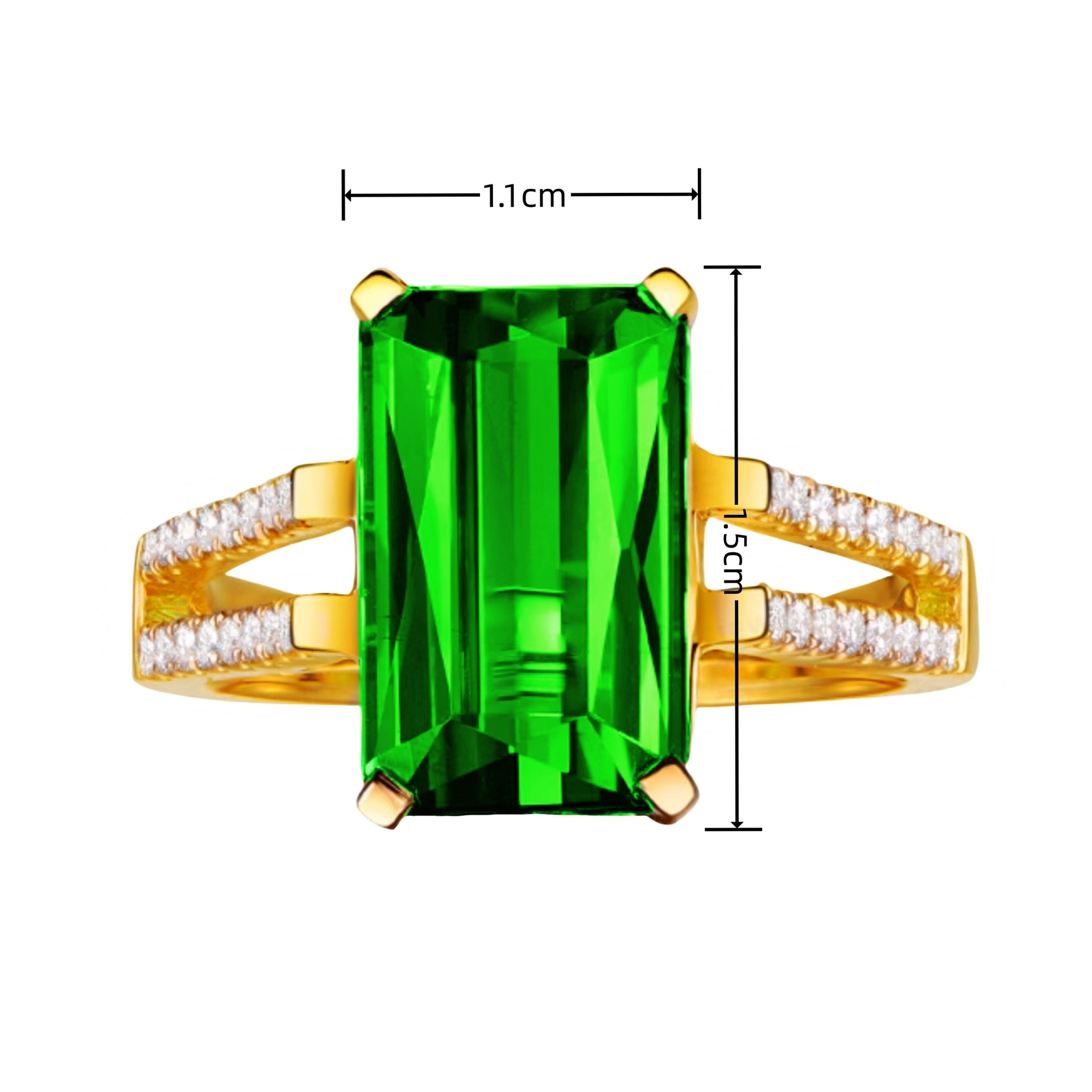 Womens Fashion Adjustable Rectangular Diamond Ring