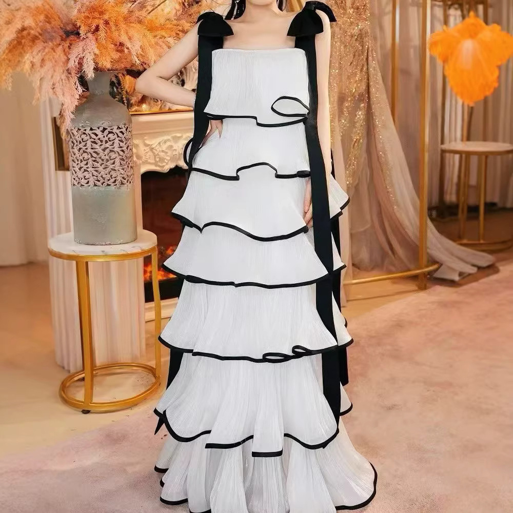 French Chic Camisole Dress For Women With Ruffled Hem