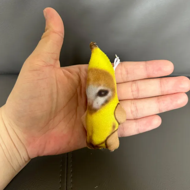 Banana Creaking Crying Cat Keychain Bitter Cat With Squeegee - Shop at LoveMi