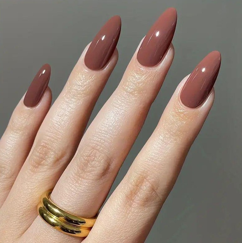 Nail Art Solid Color Series Solid Color Long Almond-Shape Press On Nails