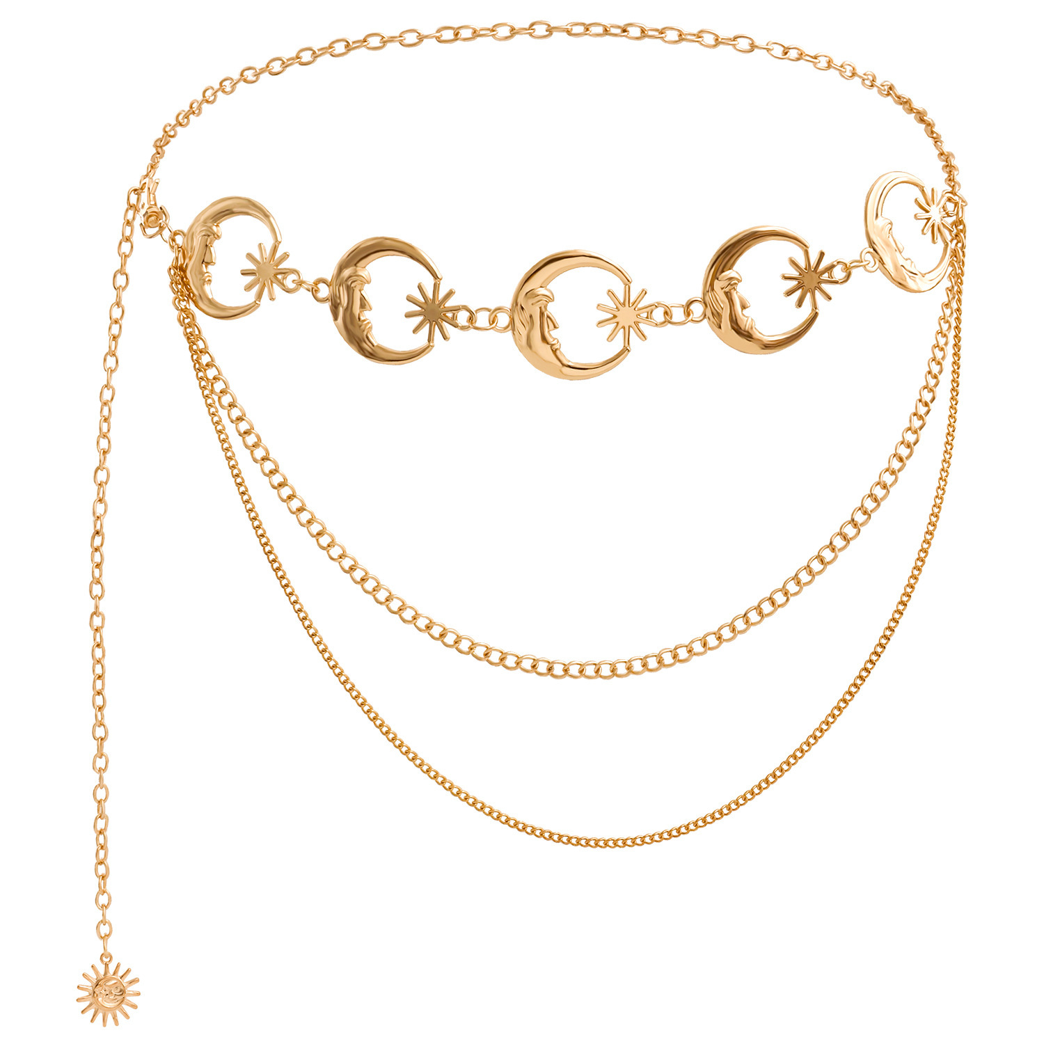 Elegant Moon Waist Chain Ornament Vintage Street Waist Chain