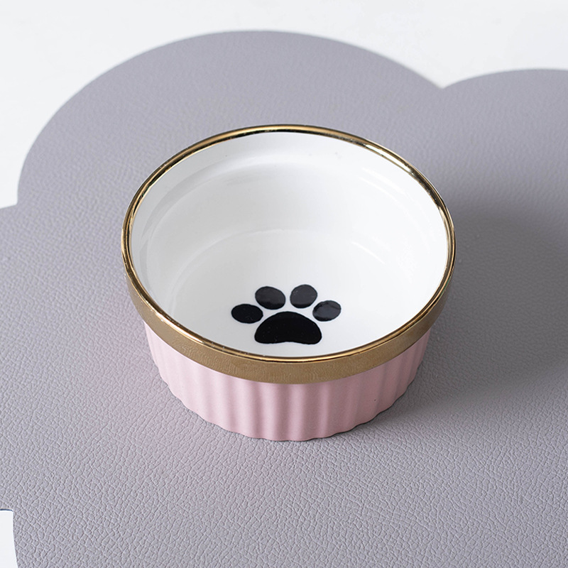 Single Pink Paw Print Bowl