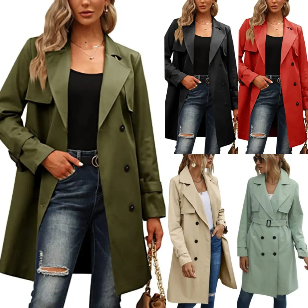 Autumn Women's Double Breasted Fashion Casual Trench Coat
