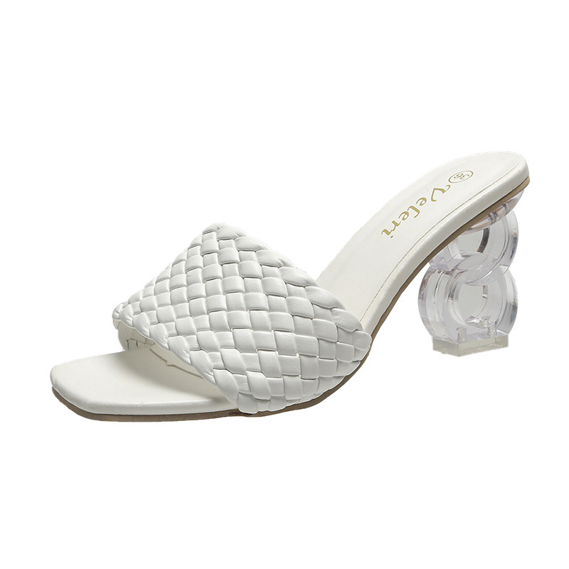 Woven-Strap High-Heel Slippers, picture 3 of 6