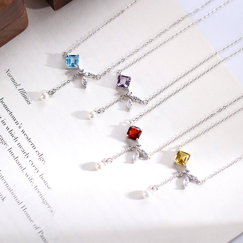 Natural Crystal Topaz Sterling Silver Necklace